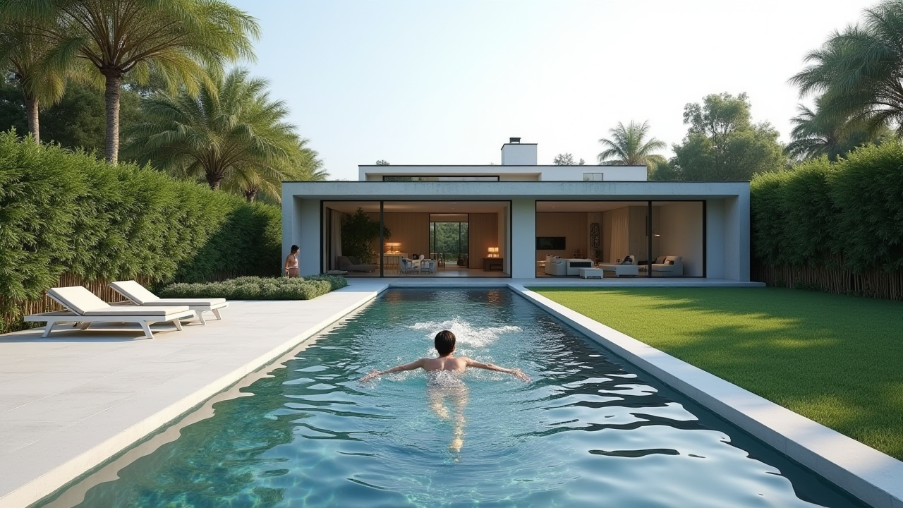 Couloir de nage moderne pour la natation sportive